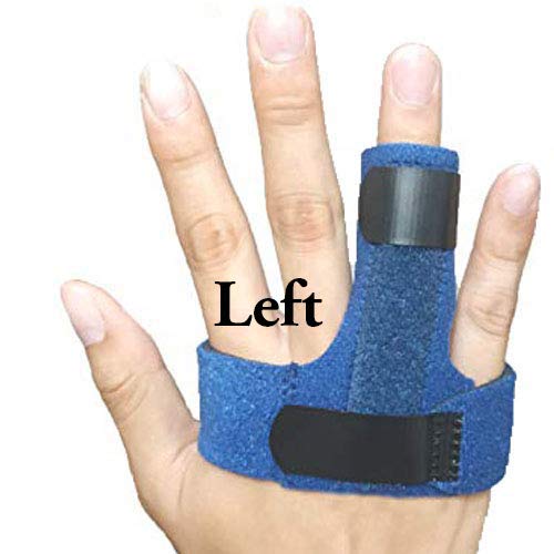 Mcvcoyh Trigger Finger Splint, Finger Knuckle Support Brace, Adjustable Brace for Straightening Curved, Bent, Locked and Mallet Finger Pinky,Thumb,Ring,Index (Left) - Image 1
