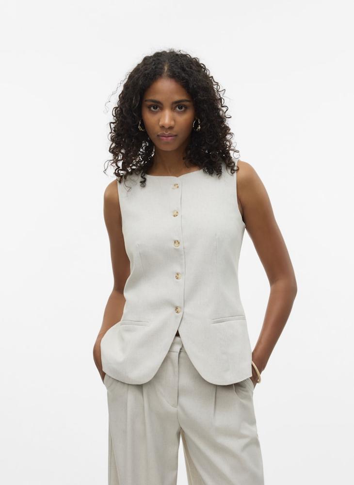 VERO MODA Casual Long Waistcoat - Image 1