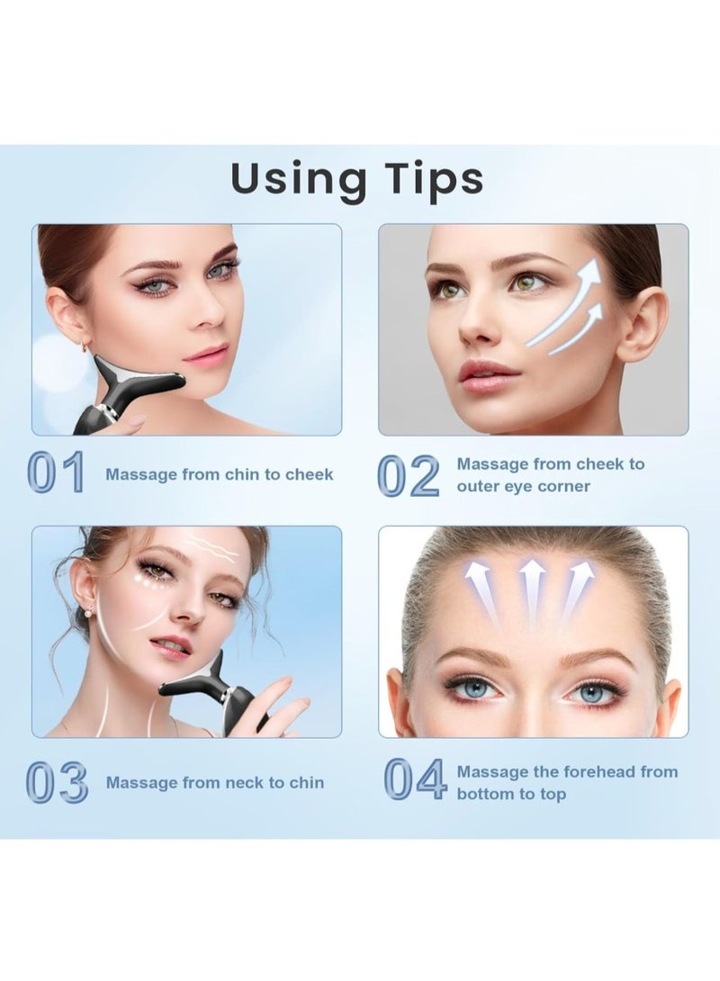 eBasket Vibration Face and Neck Massager - Triple-Action Wrinkle Remover for Skin Care, Tightening, and Smoothness (Black) - Image 2