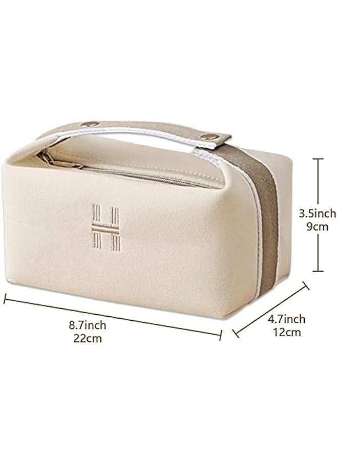 Makeup Bag Travel Toiletry Bag Small Cosmetic Bag Portable Travel Makeup Bag with Handle Fashion Canvas Makeup Organizer Bag Water Resistant for Women and Girls Beige) - pzsku/ZD4277991AEE3D4E736B0Z/45/_/1727542080/ade4996d-e723-43ec-a3b8-c2c0701f730d