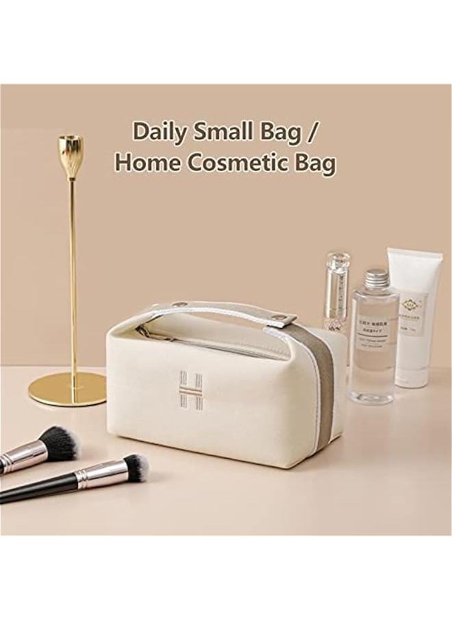 Makeup Bag Travel Toiletry Bag Small Cosmetic Bag Portable Travel Makeup Bag with Handle Fashion Canvas Makeup Organizer Bag Water Resistant for Women and Girls Beige) - pzsku/ZD4277991AEE3D4E736B0Z/45/_/1727542110/650fecab-eb84-4351-8cb6-47713a87e686