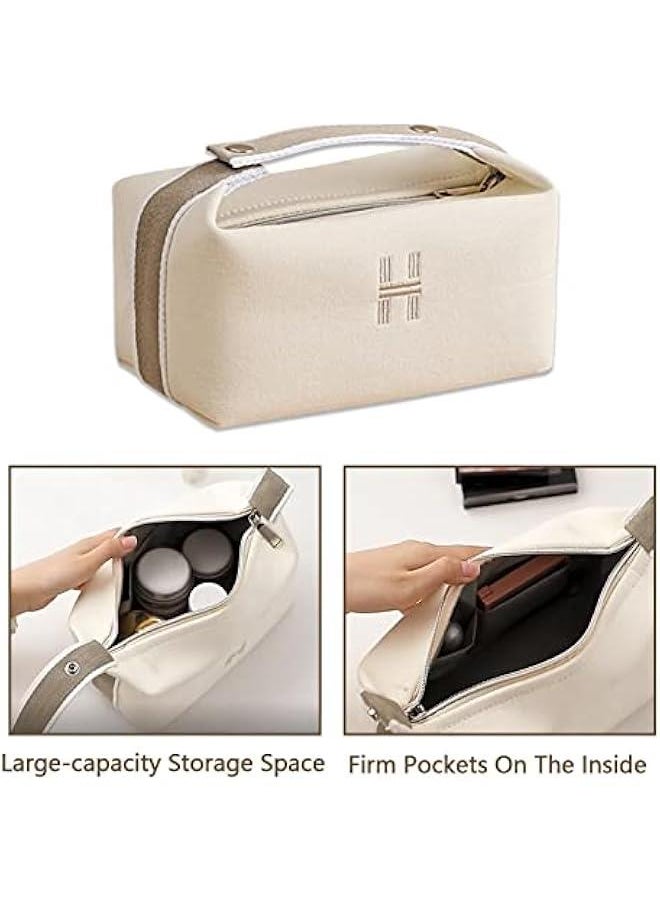 Makeup Bag Travel Toiletry Bag Small Cosmetic Bag Portable Travel Makeup Bag with Handle Fashion Canvas Makeup Organizer Bag Water Resistant for Women and Girls Beige) - pzsku/ZD4277991AEE3D4E736B0Z/45/_/1727542172/786e6565-45d6-4638-9d3b-3ad8913649af