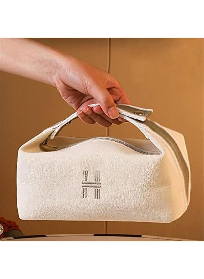 Makeup Bag Travel Toiletry Bag Small Cosmetic Bag Portable Travel Makeup Bag with Handle Fashion Canvas Makeup Organizer Bag Water Resistant for Women and Girls Beige) - pzsku/ZD4277991AEE3D4E736B0Z/45/_/1727542201/6ac874de-3eb7-4fa7-975b-4c75b19c015d