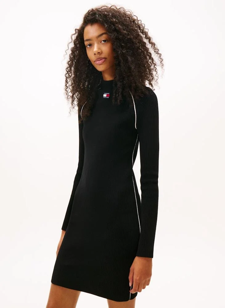 TOMMY JEANS  Color Block Crew Neck Long Sleeve Mini Dress for Women | Best Price UAE