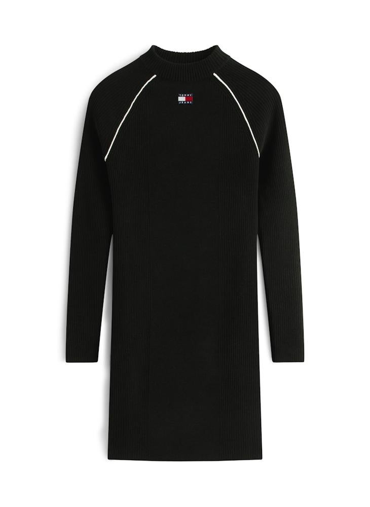 TOMMY JEANS Color Block Crew Neck Long Sleeve Mini Dress - Image 5