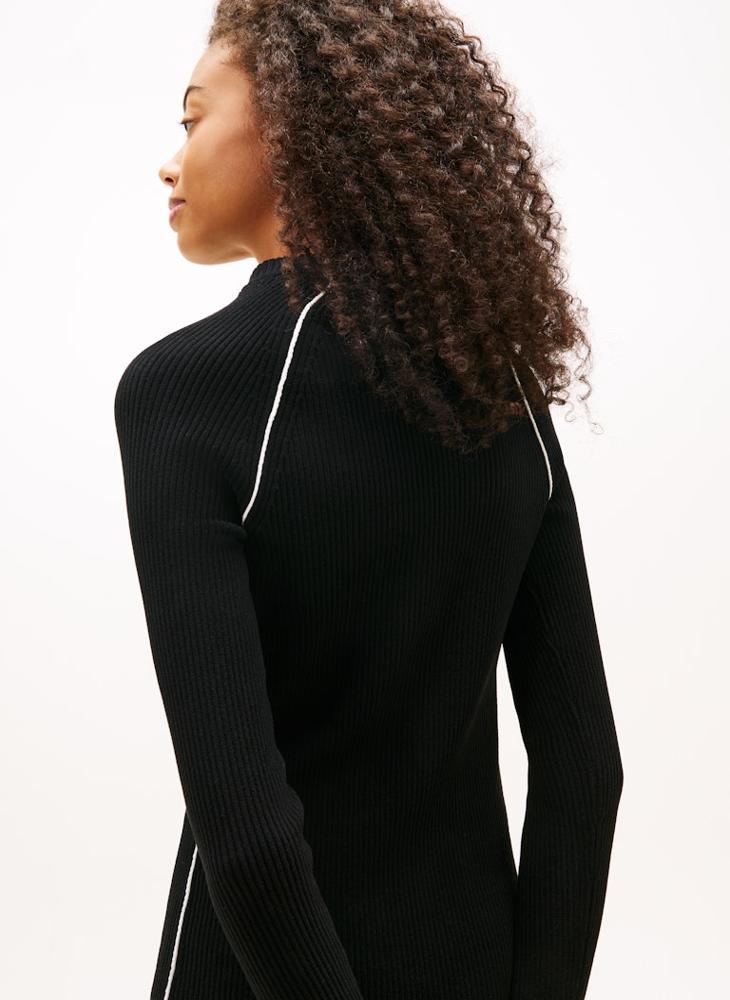 TOMMY JEANS Color Block Crew Neck Long Sleeve Mini Dress - Image 3
