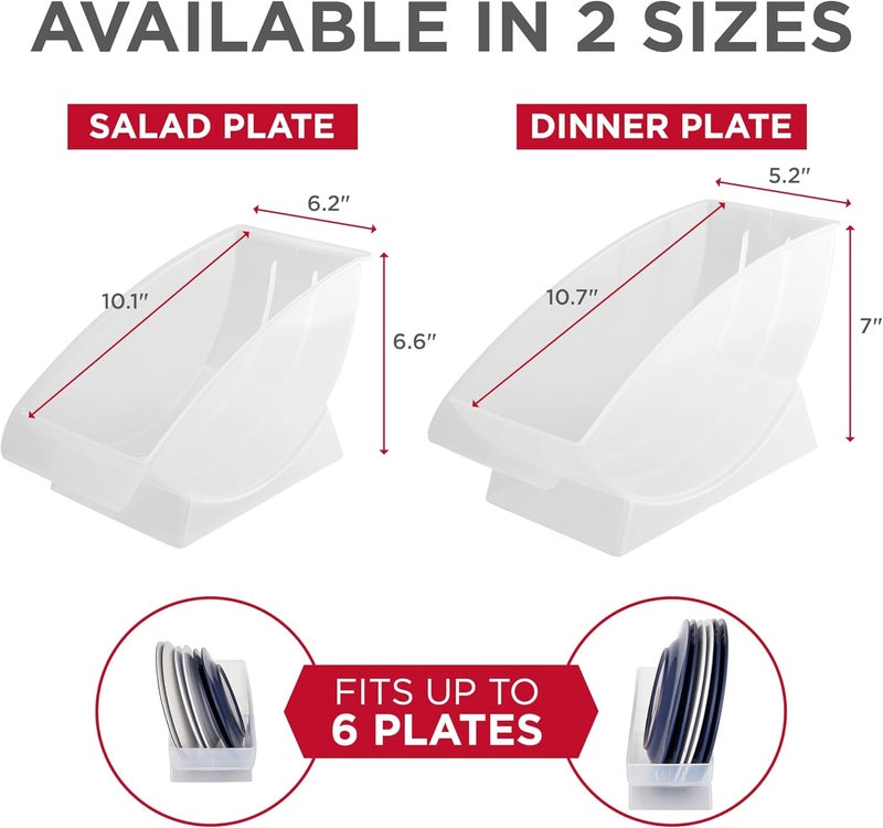 Jumbl 10Inch Veritcal Salad Plate Dessert Plate Holder Cabinet Space Saver and Organizer Plastic Plate Cradle pefect for small cabinet storage RVs apartments Comes with 1 Cradle - Image 3