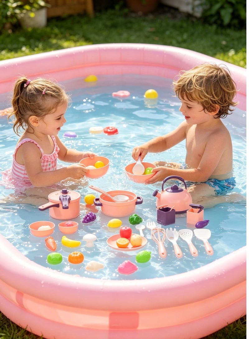 oasistrail 59-piece mini kitchen set simulates a real cooking experience – a complete toy chef set designed specifically for children and infants, featuring toys such as fruits, food, and kitchen utensils, combining educational and entertaining elements. Suitable for boys and girls, it’s an ideal gift for children’s kitchen games. - Image 5