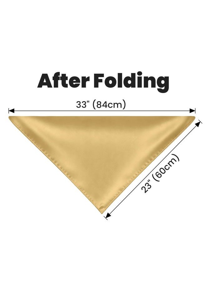 TopTie 23 Inch Square Satin Scarf, Handkerchief Bandana, Head Scarf Neck Gaiter - Golden - Image 3