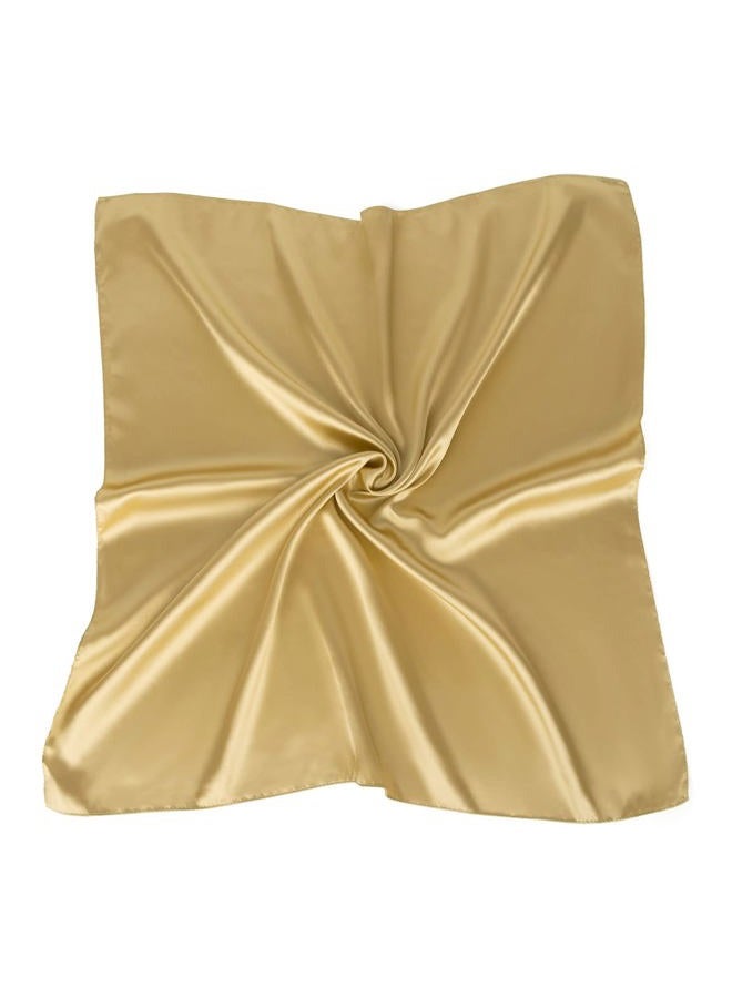 TopTie 23 Inch Square Satin Scarf, Handkerchief Bandana, Head Scarf Neck Gaiter - Golden - Image 2
