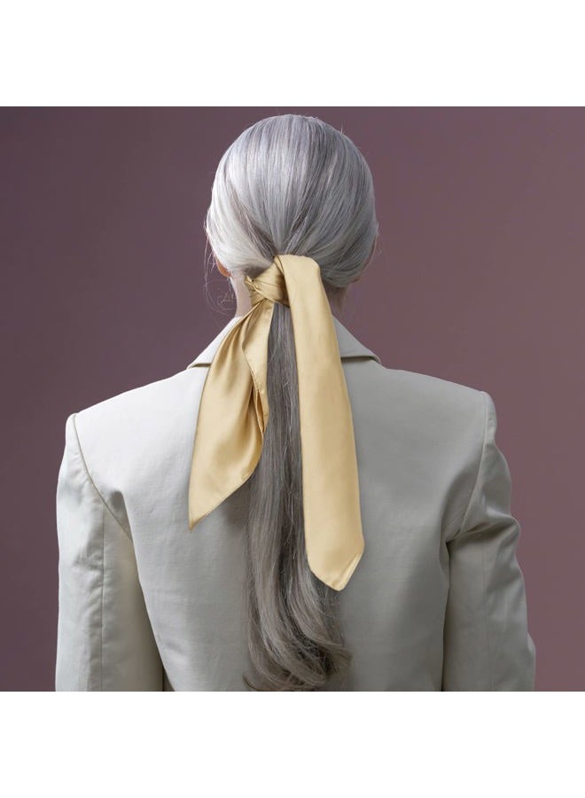 TopTie 23 Inch Square Satin Scarf, Handkerchief Bandana, Head Scarf Neck Gaiter - Golden - Image 5