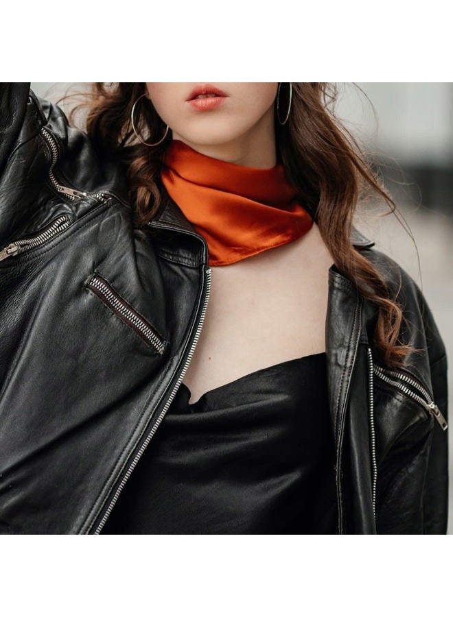 TopTie 23 Inch Square Satin Scarf, Handkerchief Bandana, Head Scarf Neck Gaiter - Golden - Image 4