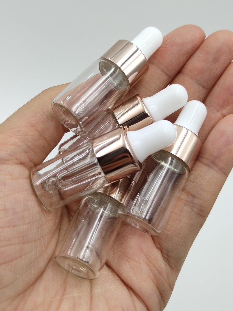 YYNGJCK 15Packs Sample Glass Dropper Bottles for Essential Oils, Mini Vials Perfume Aromatherapy Cosmetic Liquid Containers With Glass Eye Dropper (3ml) - Image 4
