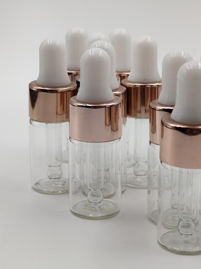 YYNGJCK 15Packs Sample Glass Dropper Bottles for Essential Oils, Mini Vials Perfume Aromatherapy Cosmetic Liquid Containers With Glass Eye Dropper (3ml) - Image 3