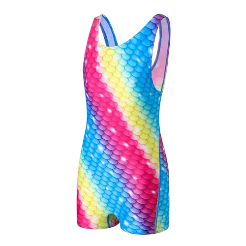 J·E Sterguard J.E Sterguard Athletic Girls' One Piece Swimsuit, Infinity Splice Thick Strap Girls Bathing Suits, Pro for Practice and Competition Rainbow Girl Swimsuits Size 10-12 1880-10 - Image 2