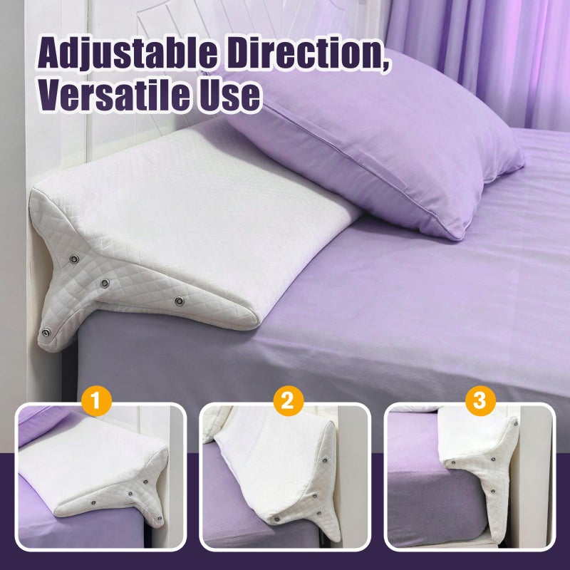 JZHLLA Triangle Bed Gap Filler Queen High Density Foam Headboard Gap Filler Pillow with 2 PCS Pockets and Removable Washable Cover, Prevent Items from Falling - Image 3