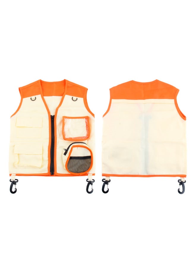 Hot Sale Kids Outdoor Explorer Clothing Vest Hat Kids Camping Equipment Role Play-Color:0813-2 Orange Insect Vest 174.6G Volume 0.39kg  - Image 3