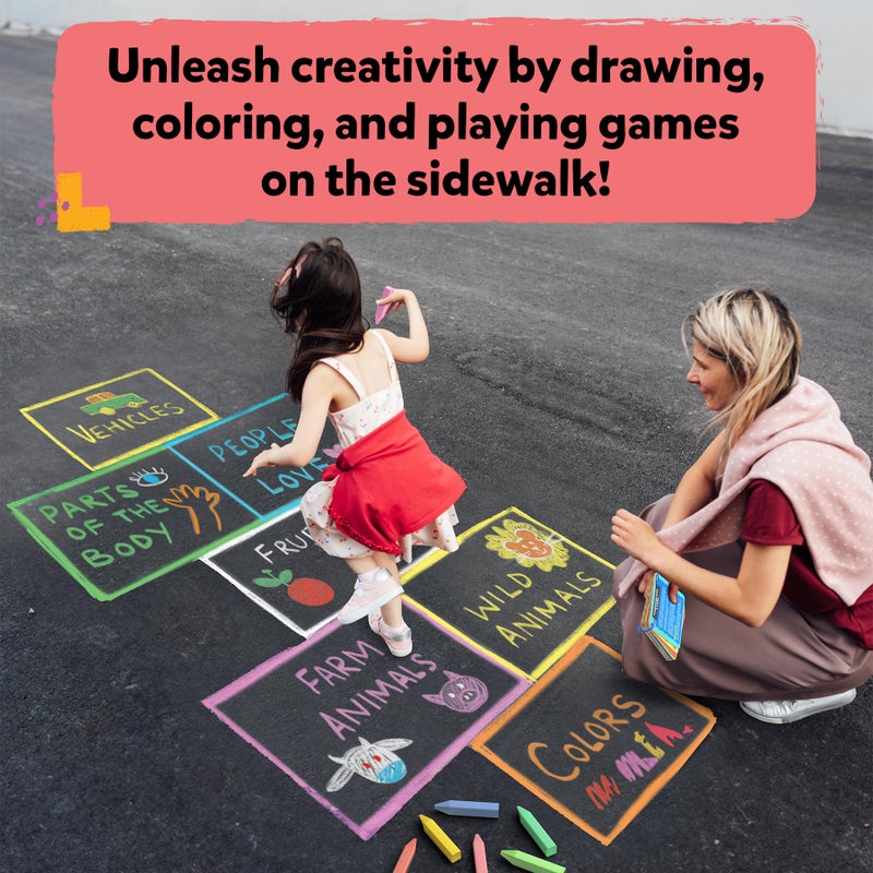 Skillmatics Sidewalk Chalk Activity Kit - Creative Outdoor Fun with 18 Washable Chalk Sticks, 15 Activities & Games for Kids, Gifts for Boys & Girls Ages 3, 4, 5, 6, 7, 8, 9, 10 - Image 5