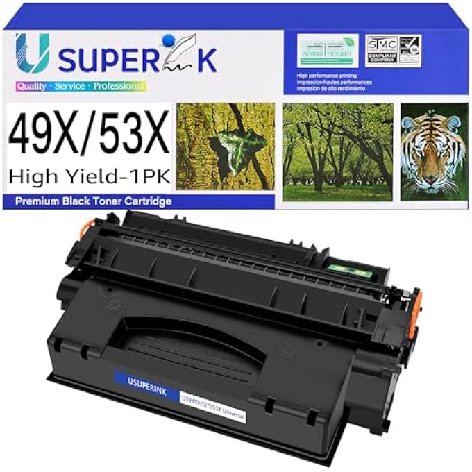 U COMPATIBLE Q5949X Q7553X TONER CARTRIDGE REPLACEMENT FOR HP 49X Q5949X 53X Q7553X FOR HP LASERJET P2015DN P2015 P2015D 1320 1320N 3390 3392 M2727NF P2014 P2010 PRINTER (BLACK, 1-PACK) - Image 1