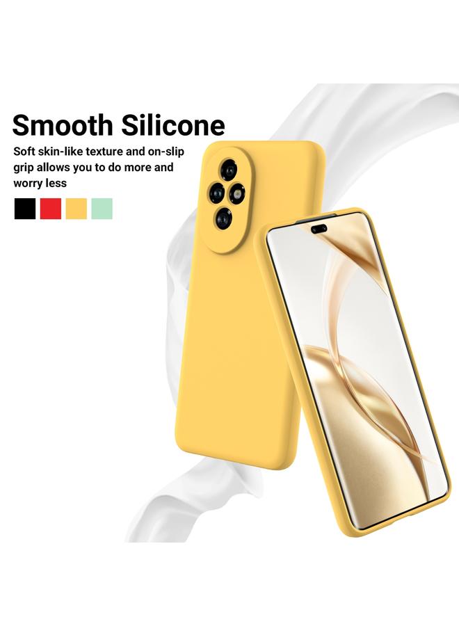 زبون جراب لهاتف Honor 200 مصنوع من السيليكون السائل المقاوم للصدمات بلون نقي - Image 3