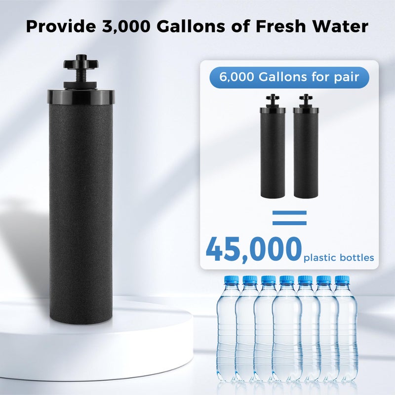 Fetechmate Black Purification Elements Black Water Filters For Water Purification Compatible With Gra-Vity Filtration System Fetechmate Series Big Series 4 Pack - Image 3