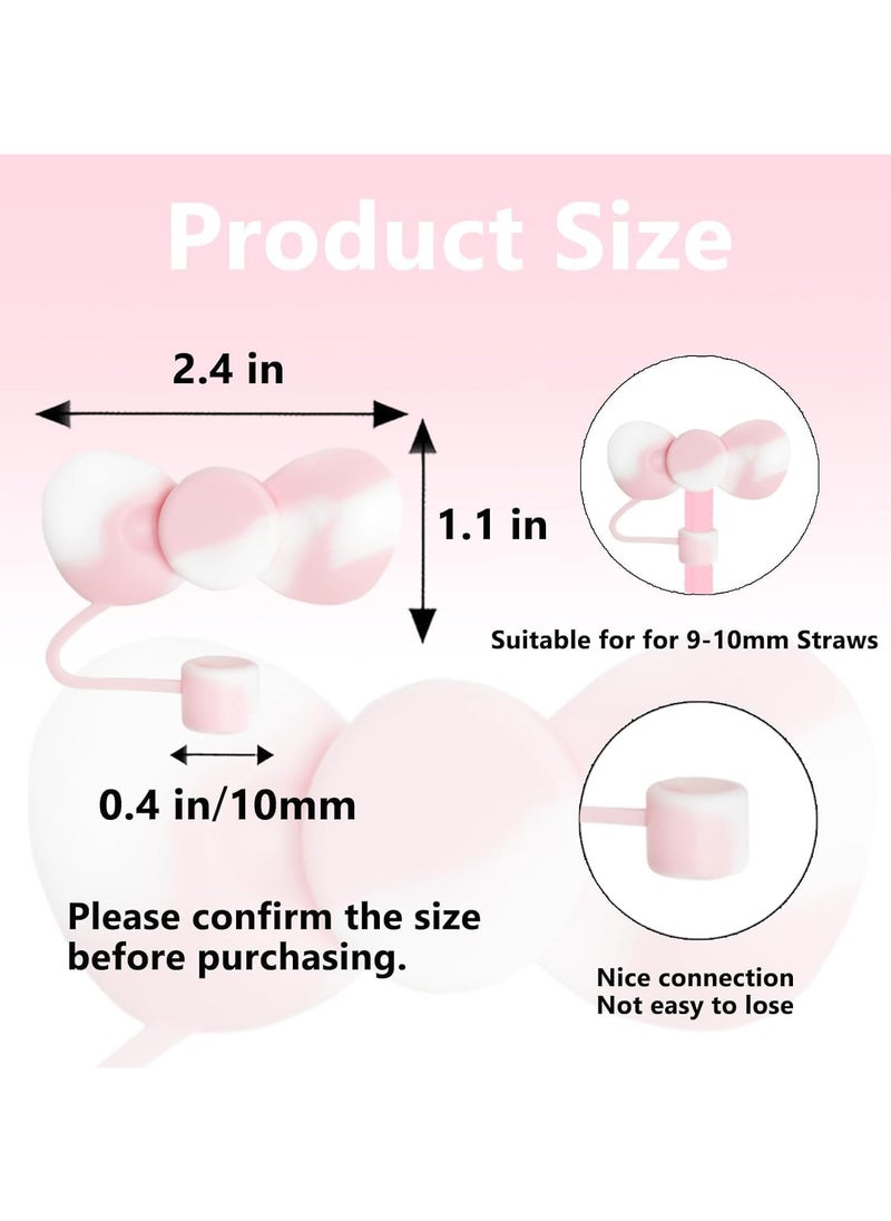 RATSAW - 3 Pcs Lovely Bow Straw Covers Cap Toppers Compatible with Stanley 30 and 40 oz Tumbler Cups,Reusable Cute Silicone Straw Tips Lids Protectors for 0.4 in/10mm Stanley Cups Straws Accessories - Image 1