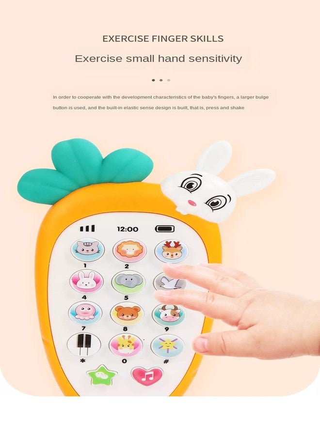 Dezva Early Learning Educational Radish Rabbit Baby Cell Phone Toy with Lights & Music for Learning and Play - Help Learn Basic Knowledge for 1 2 Year Old Kids - Image 3