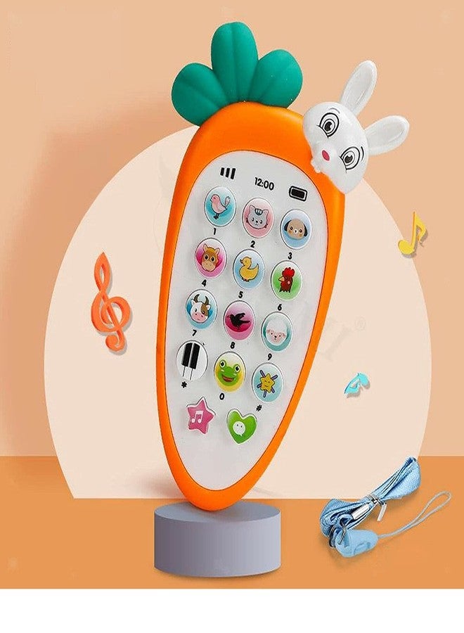 Dezva Early Learning Educational Radish Rabbit Baby Cell Phone Toy with Lights & Music for Learning and Play - Help Learn Basic Knowledge for 1 2 Year Old Kids - Image 1