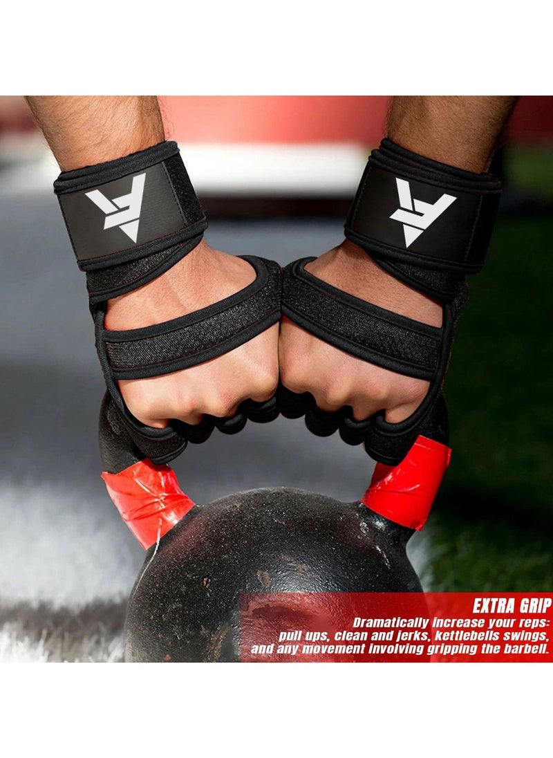 Aero - Gym Exercise Gloves Weightlifting Powerlifting Gloves Sport Fitness Fingerless with Wrist Support - Silicone Anti-Slip Padding with Adjustable Strong Grip - Image 1