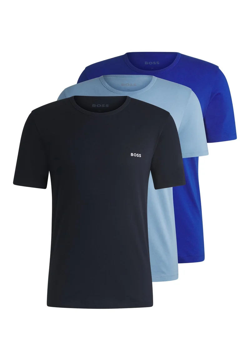 بوس ثلاث قطع من قمصان داخلية قطنية بتطريز شعار