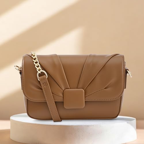Fastrack Soft-Pleated Sling Bag with Metal Chain Accents | Faux-Leather Women's Handbags | Sling for Casual Carry - Image 3