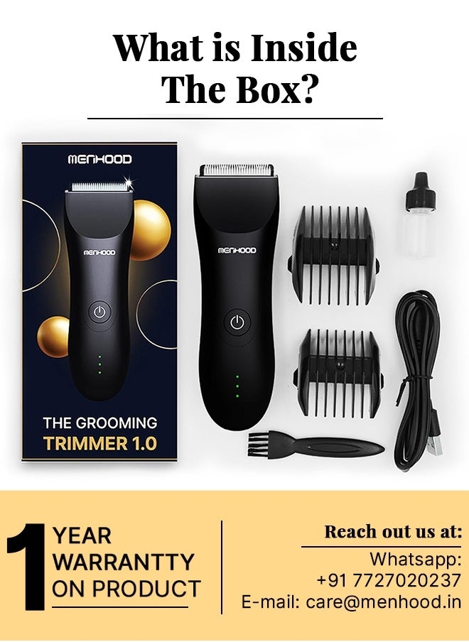 MENHOOD - MENHOOD Waterproof Cordless Grooming Trimmer 1.0 | Best Full Body Trimmer & Beard Trimmer| All in one Trimmer for Men | Electric Trimmer | Groomer Shaver & Rechargeable Trimmer | Body Grooming & Shaving Trimmer | 150 Min Runtime - Image 1