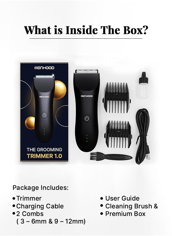 MENHOOD - MENHOOD Waterproof Cordless Grooming Trimmer 1.0 | Best Full Body Trimmer & Beard Trimmer| All in one Trimmer for Men | Electric Trimmer | Groomer Shaver & Rechargeable Trimmer | Body Grooming & Shaving Trimmer | 150 Min Runtime - Image 1