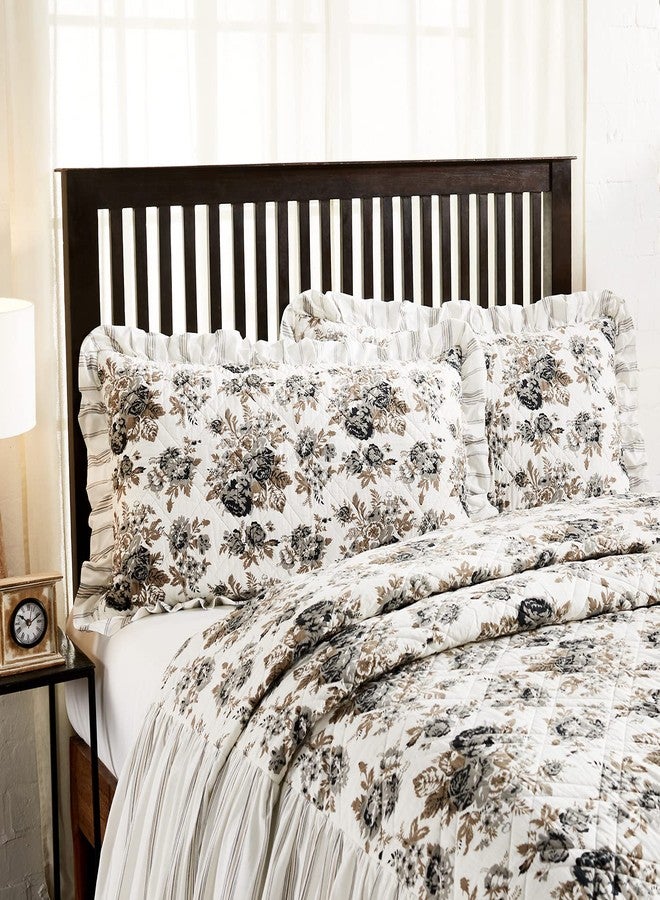 في أتش سي براندز غطاء وسادة VHC Brands Annie Portabella Floral King Sham 21x37 - Image 1