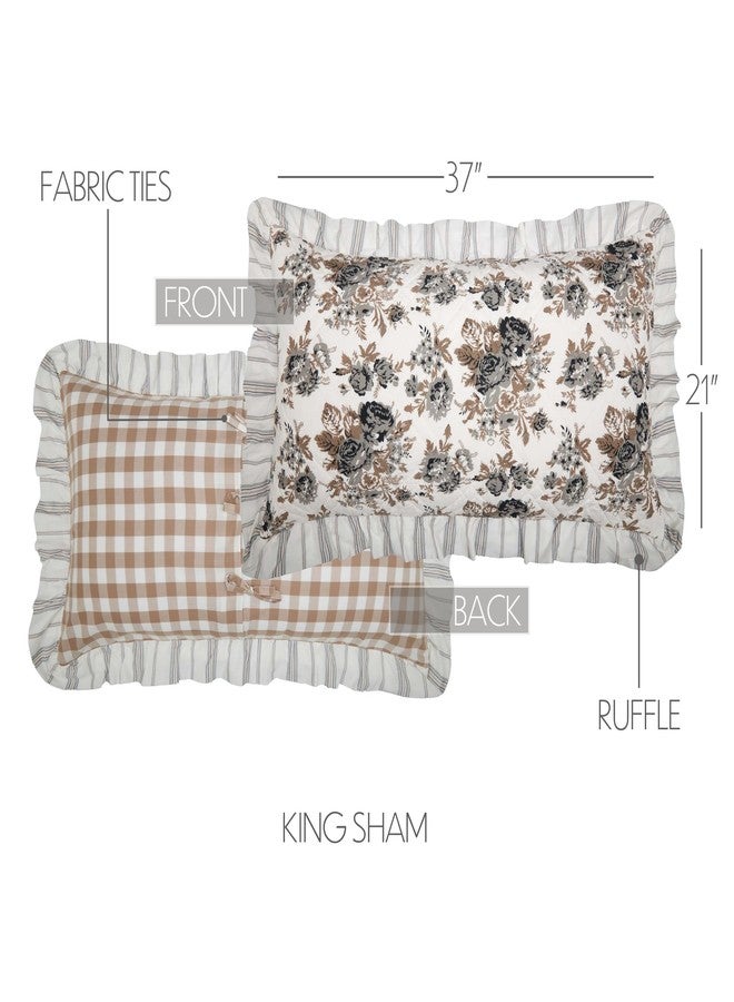 في أتش سي براندز غطاء وسادة VHC Brands Annie Portabella Floral King Sham 21x37 - Image 2
