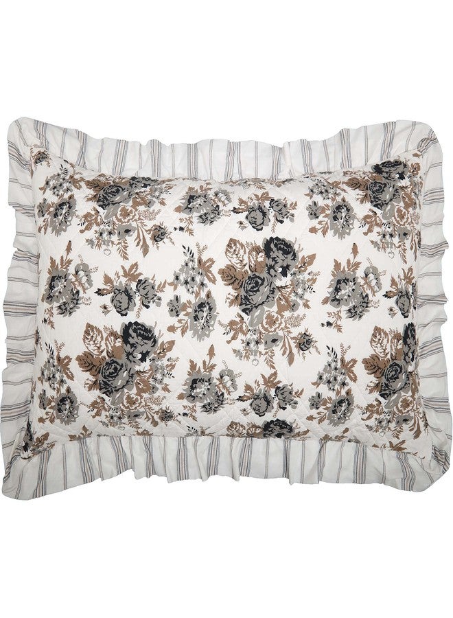 في أتش سي براندز غطاء وسادة VHC Brands Annie Portabella Floral King Sham 21x37 - Image 4