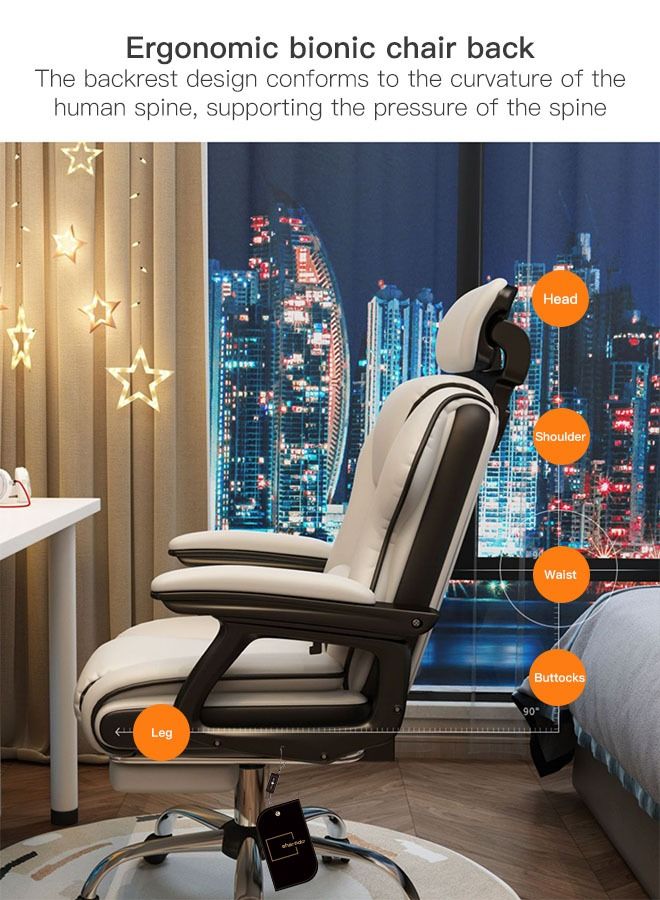 Sharpdo Home Office Chair with Footrest, Household Chair With Adjustable Backrest Office Chair - Image 3