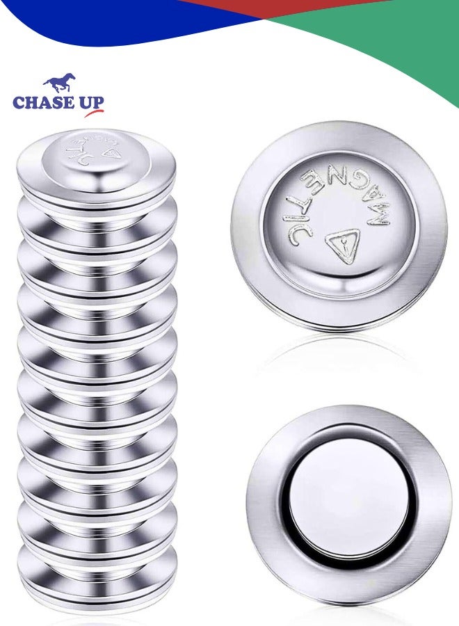 Chase Up 50 Pieces Magnetic Name Badge Holders,Round Adhesive Magnetic Pin Backs for Clothes,Adhesive Name Tag Holders,Sliver - Image 2