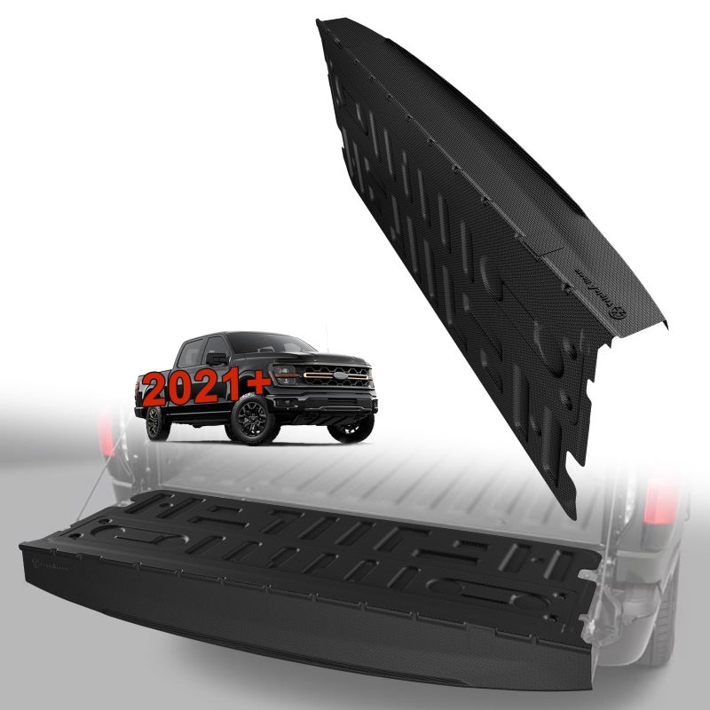 TripleAliners حصيرة شاحنة TripleAliners متوافقة مع فورد F150 من 2021-2026، حصيرة باب خلفي مخصصة تناسب جميع الأحوال الجوية، حماية من الطقس، غير متوافقة مع سطح العمل أو باب خلفي Pro Access - Image 1