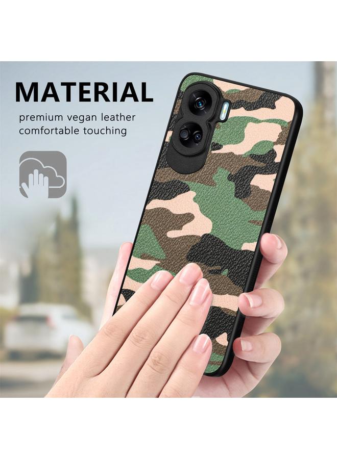 S-TOP Case For Honor 90 Lite Retro Camouflage Leather Back Phone Case - Image 3