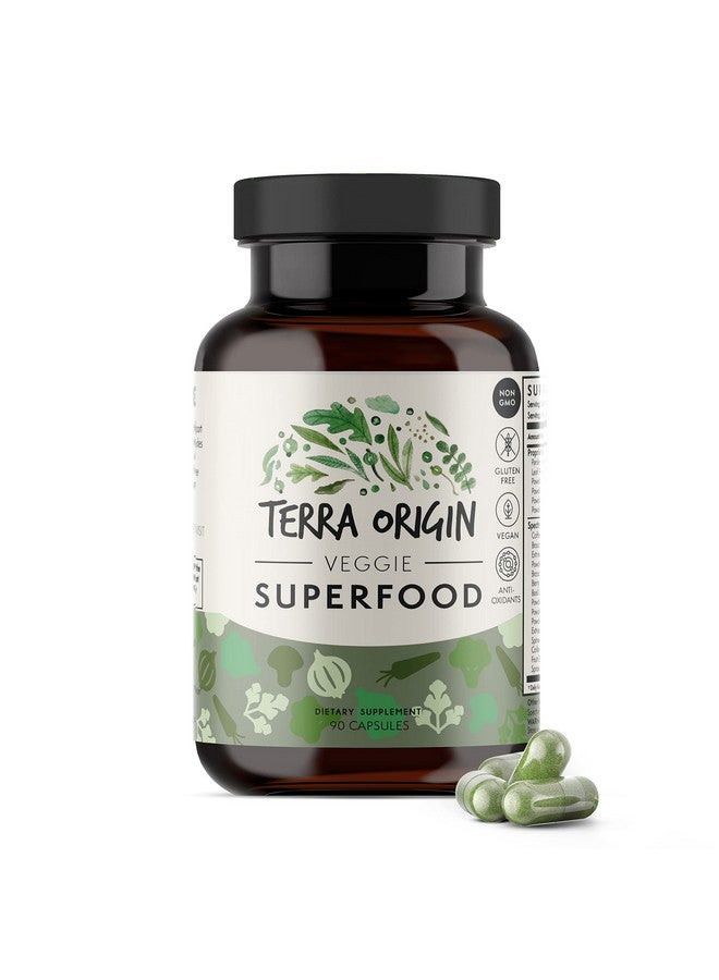 Terra Origin Superfood Veggie Capsules ; 90 Capsules With Spectra® Antioxidant Blend. 100% Plant Based Whole Nutrient Rich - Image 1
