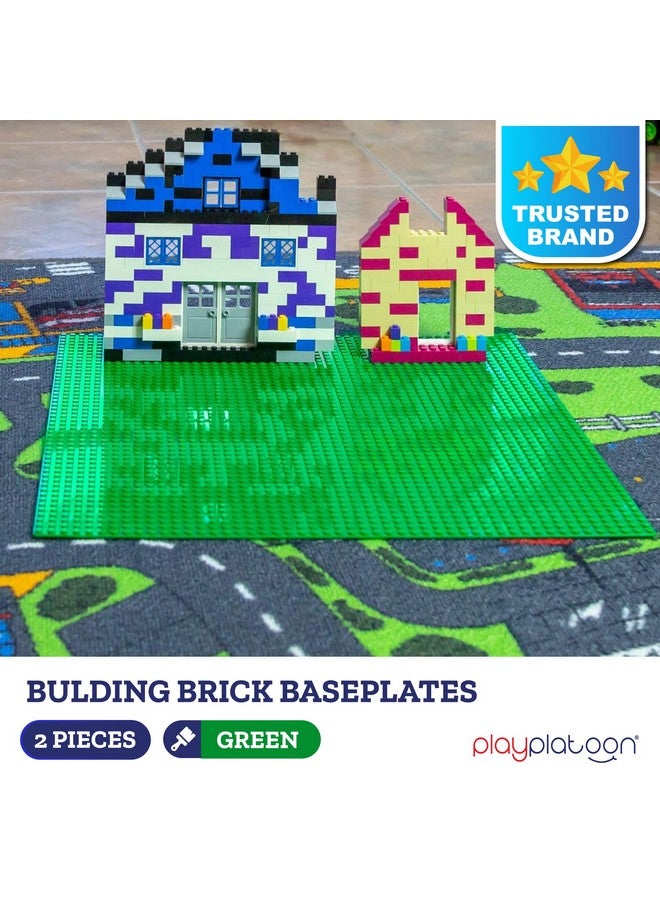 Play Platoon 15 Inch X 15 Inch Baseplate For Building Bricks Extra Large Landscape For Building Blocks Green Classic Platform Baseplates Compatible With All Major Brands 2 Pack - Image 4