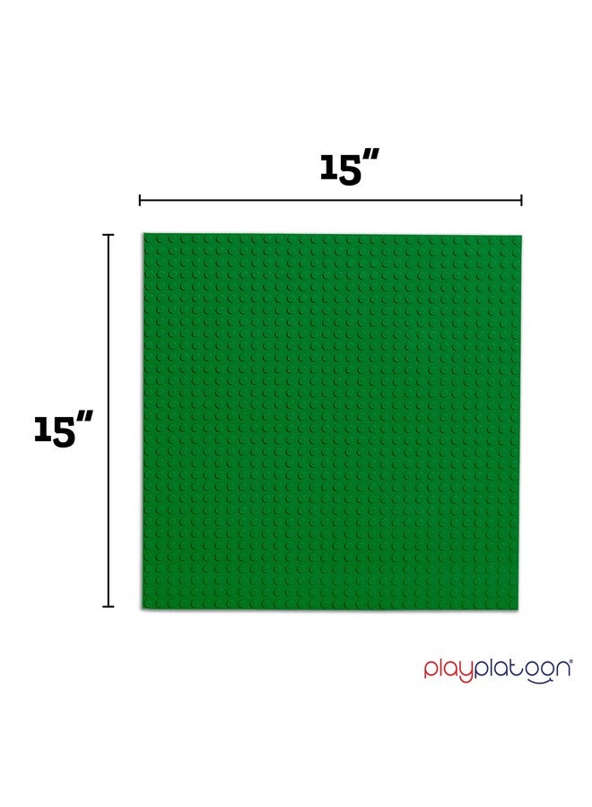 Play Platoon 15 Inch X 15 Inch Baseplate For Building Bricks Extra Large Landscape For Building Blocks Green Classic Platform Baseplates Compatible With All Major Brands 2 Pack - Image 3