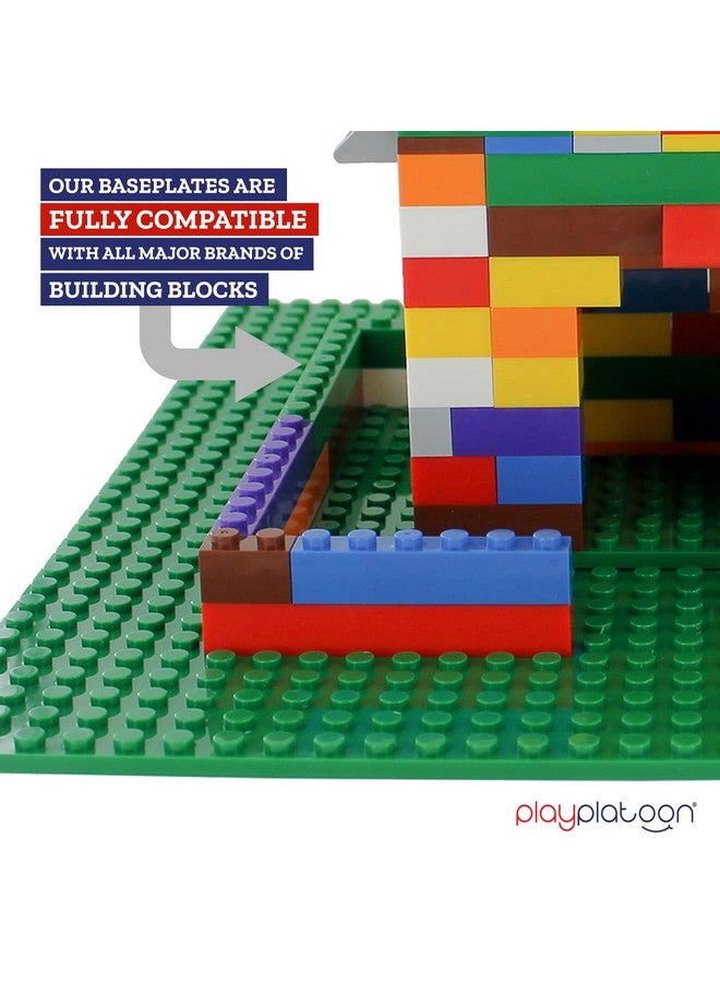 Play Platoon 15 Inch X 15 Inch Baseplate For Building Bricks Extra Large Landscape For Building Blocks Green Classic Platform Baseplates Compatible With All Major Brands 2 Pack - Image 5