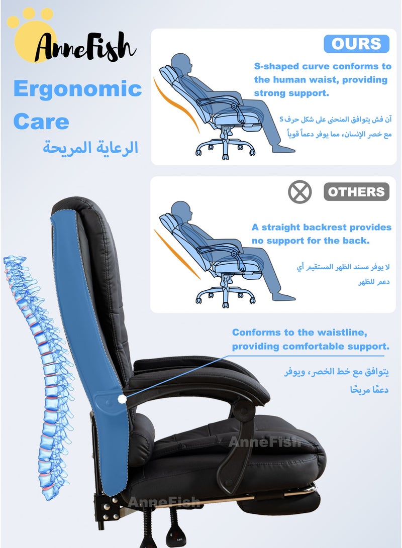 AnneFish Gaming Desk and Chair Set Executive Ergonomic Cloud Office & 120cm L-Shaped Gaming Desk Large Gaming Chair with Silent Swivel Casters Dual-Point Massage and Height-Adjustable High Backrest &Office Desk With Monitor Stand Home Office Table - Image 5