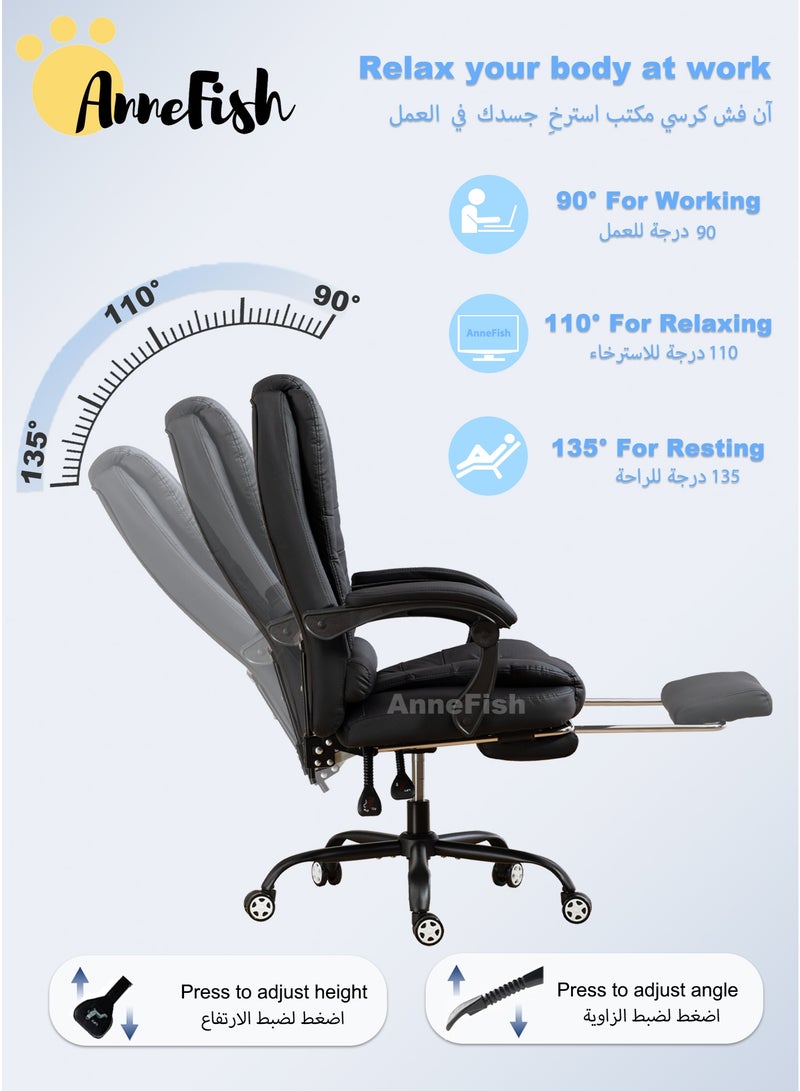 AnneFish Gaming Desk and Chair Set Executive Ergonomic Cloud Office & 120cm L-Shaped Gaming Desk Large Gaming Chair with Silent Swivel Casters Dual-Point Massage and Height-Adjustable High Backrest &Office Desk With Monitor Stand Home Office Table - Image 4
