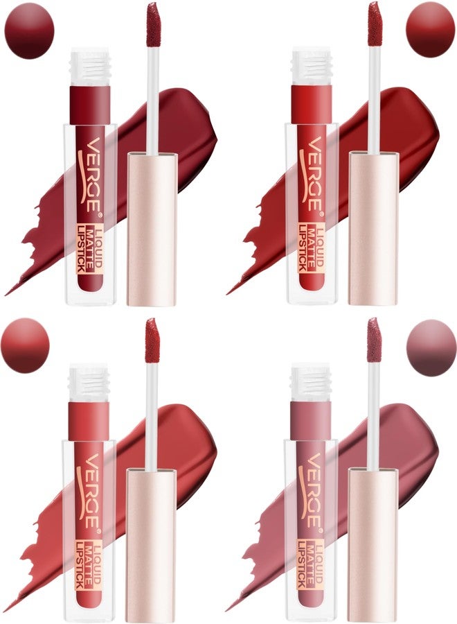 VERGE LIP SHOTS LONG WEAR NON TRANSFER WATERPROOF LIQUID LIPCOLOR WITH MATTE FINSH (PACK OF 4) Spirling - Image 3