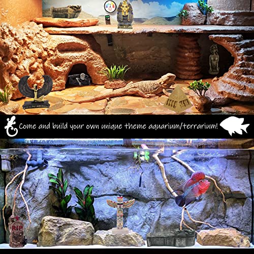 Kocris Casa Aquarium Mummy Gold Coffin Decorations Egypt Fish Reptile Turtle Tank Décor Ornament Pet Bronze - Image 5
