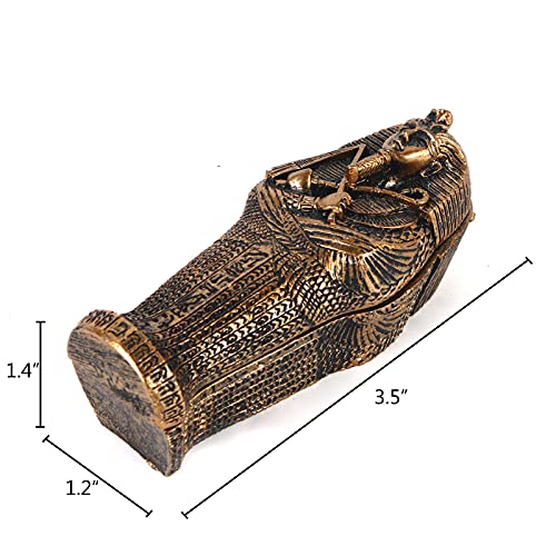 Kocris Casa Aquarium Mummy Gold Coffin Decorations Egypt Fish Reptile Turtle Tank Décor Ornament Pet Bronze - Image 4
