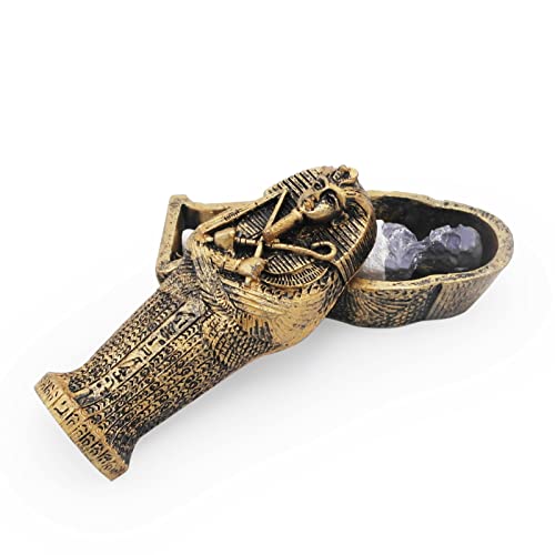 Kocris Casa Aquarium Mummy Gold Coffin Decorations Egypt Fish Reptile Turtle Tank Décor Ornament Pet Bronze - Image 1